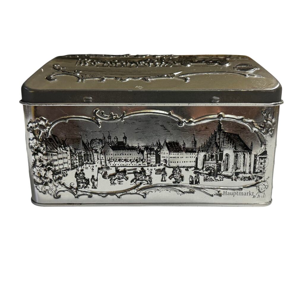 Vintage Nurnberg Lebkuchen Music Box tin Schumann‎ German Cookie Tin
